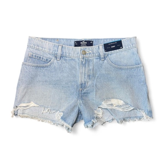 Hollister Pants - Hollister Distressed Raw Hem Blue Denim Shorts